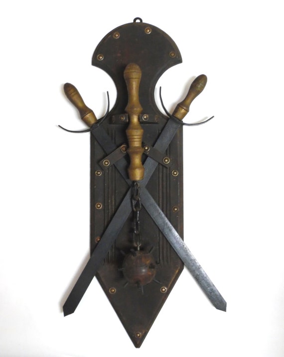 Double Sword Medieval Wall Hanging Mace Dungeon by sweetie2sweetie