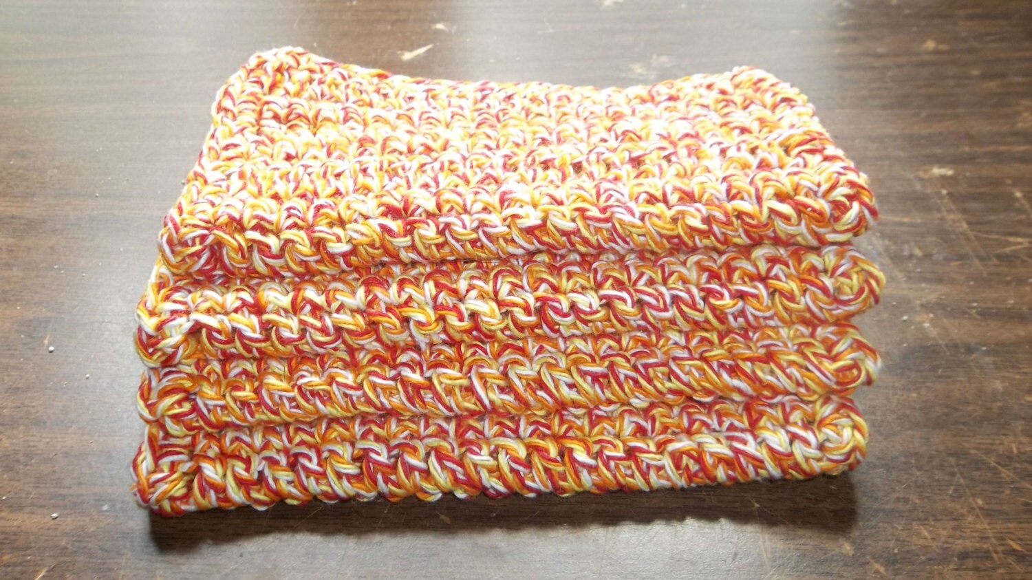 4 Large 100 cotton Dish Rags/ wash cloths in the by crystalskye