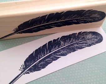 Large Feather Rubber Stamp 5837