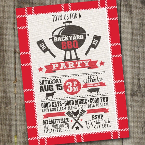 Backyard Bbq Wedding Invitations 9