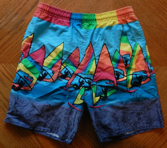 vintage Windsurfing board shorts 80s 90s USA made NEON colors