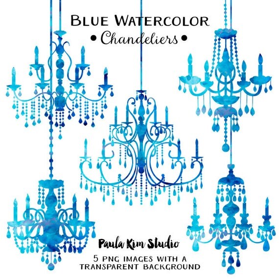 Blue Chandelier Watercolor Clipart Silhouettes Clip Art Blue Chandelier Watercolor Clipart Silhouettes Clip Art