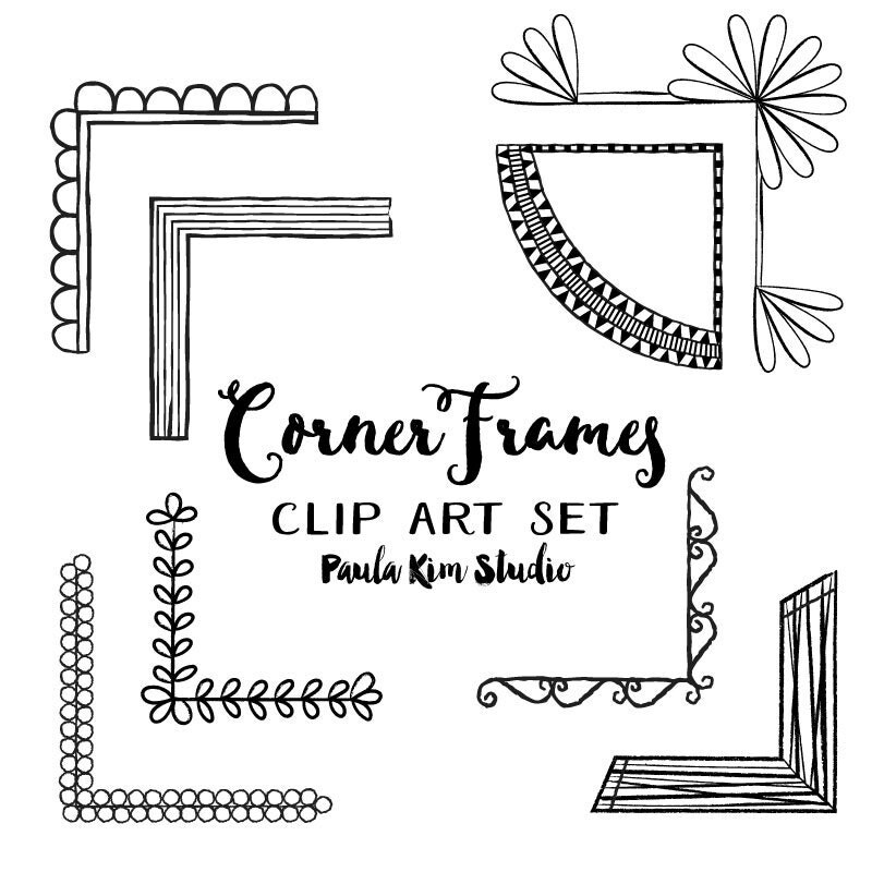 Corner Photo Frames corner frames clipart set digital frame instant download Corner Photo Frames corner frames clipart set digital frame instant download