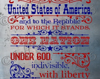 Download Pledge Of Allegiance Word Stencil - 12" x 24" - STCL1250 ...