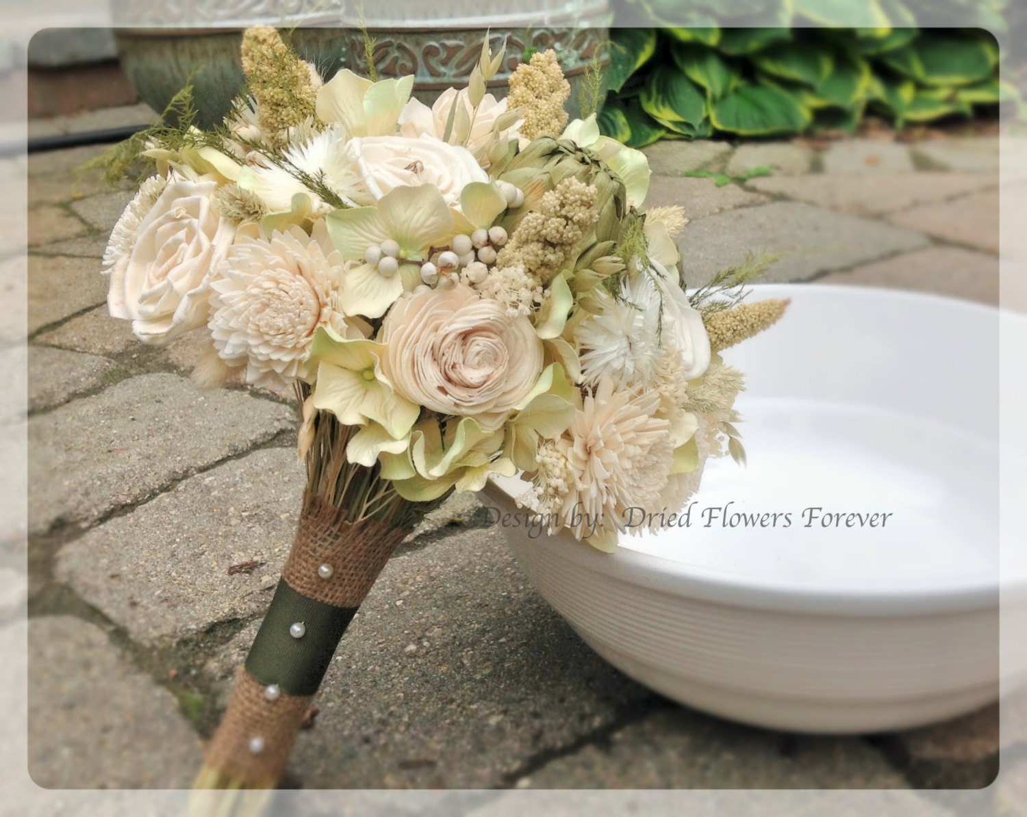 Woodland Moss Collection Bridal Bouquet Natural dried and