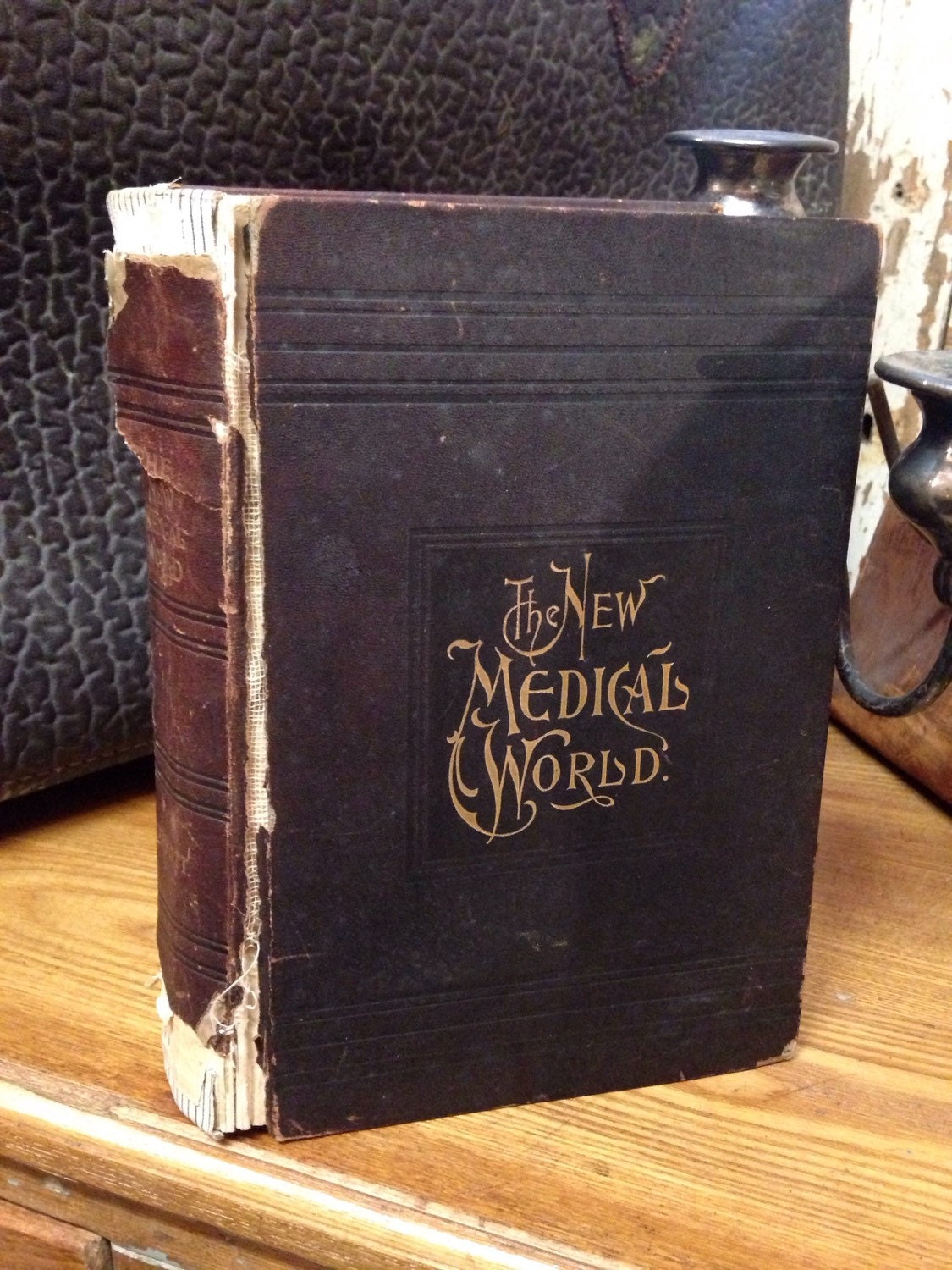 Antique medical book New Medical World medical oddities book
