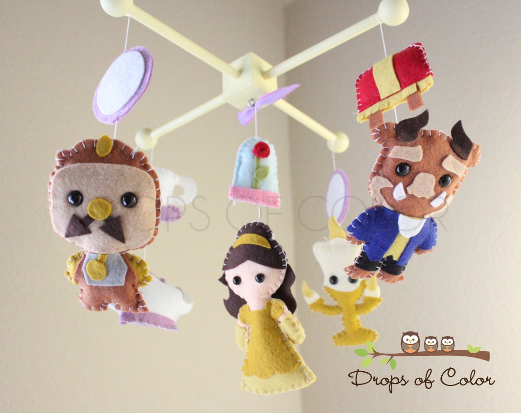 Baby Mobile Baby Crib Mobile Beauty and the Beast Princess