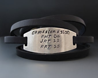 Personalized Leather Wrap Bracelet / Custom Layering Piece / Leather Wrap Cuff / Gifts for Teens / Teenager Graduation Gifts / Gifts for Her
