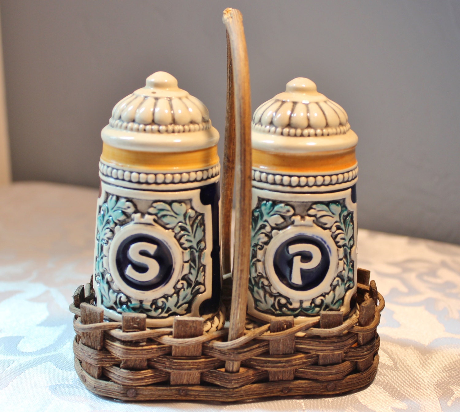 vintage German salt and pepper shakers in by TheRunningRooster