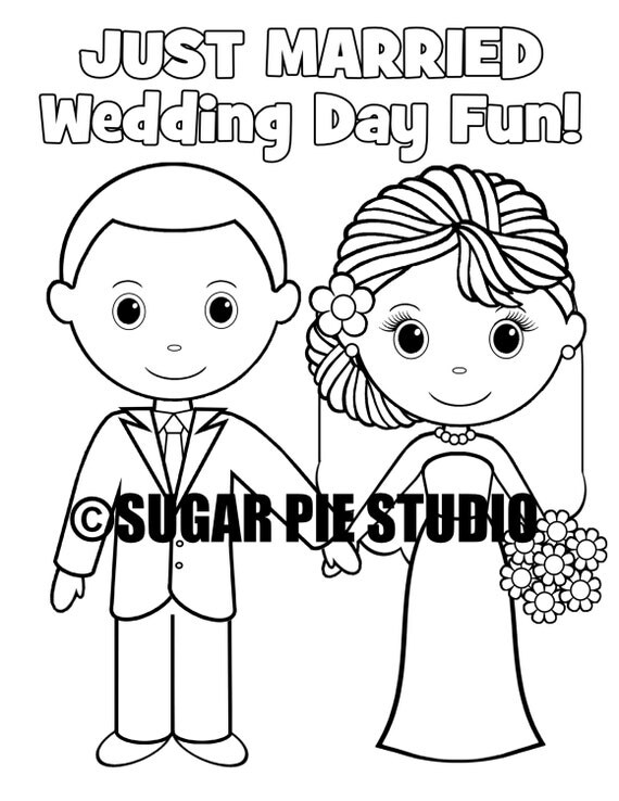 INSTANT DOWNLOAD 8.5x11 Printable Wedding coloring activity