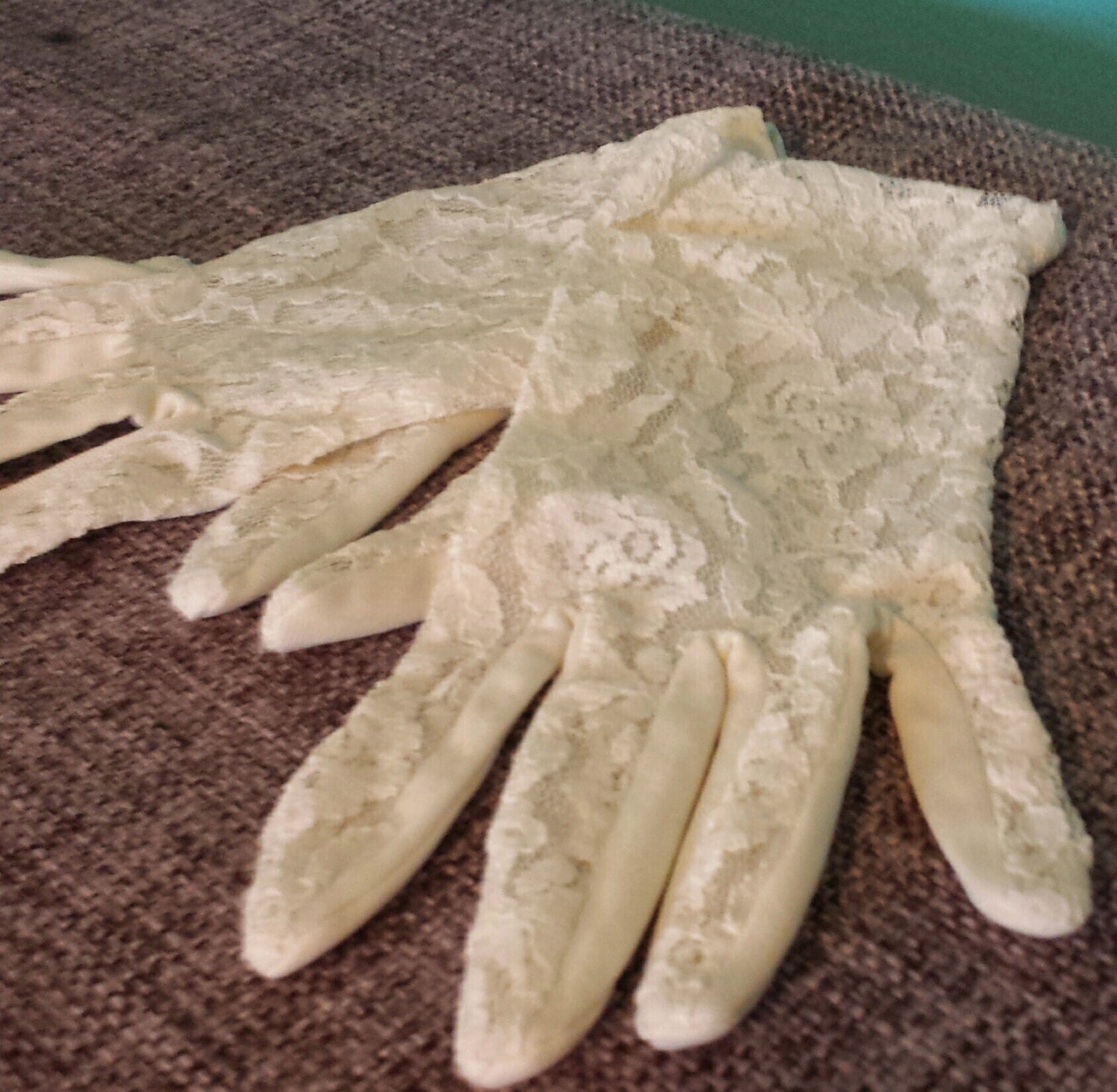 vintage white lace womens gloves wedding gloves Haute Juice