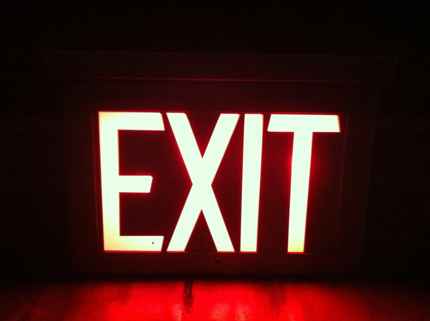 Vintage Lighted EXIT Sign Metal with Plastic by TheOldTimeJunkShop