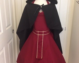 Mother Gothal costume apron dress with cape
