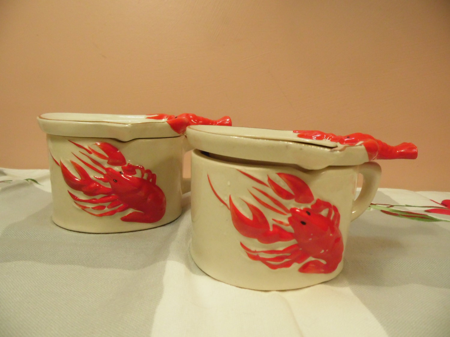 Reserved Please Do Not Purchase 2 Lobster Butter Dishes Made