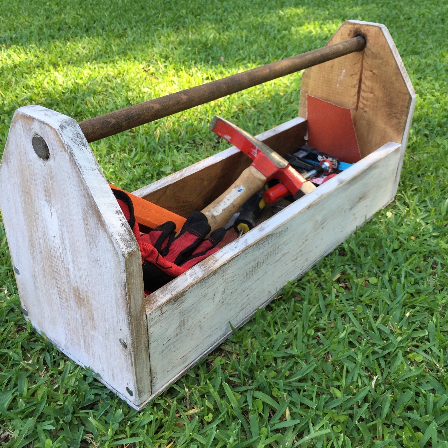 Wood Tool Box or Centerpiece Flower Display