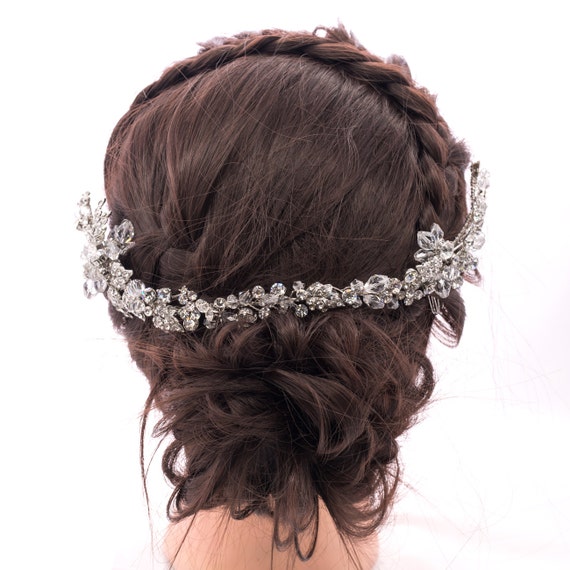Handmade Rhinestone Headband Headpiece Women by SEPJEWELRY