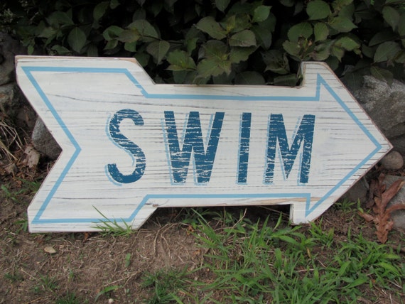 Swim Sign Swim Arrow Sign Surf Signs Beach Signs Pool Sign