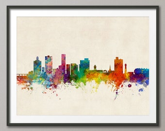 Port Elizabeth Skyline, Port Elizabeth South Africa Cityscape Art Print (1979)
