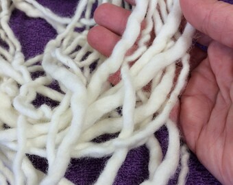 10 yd Wool Yarn White Felted Dreadlock Hair Accessory Wet Felt Nuno Pencil Rove Like Eco Gift Wrap Jewelry Crochet Craft Fiber Art Supply