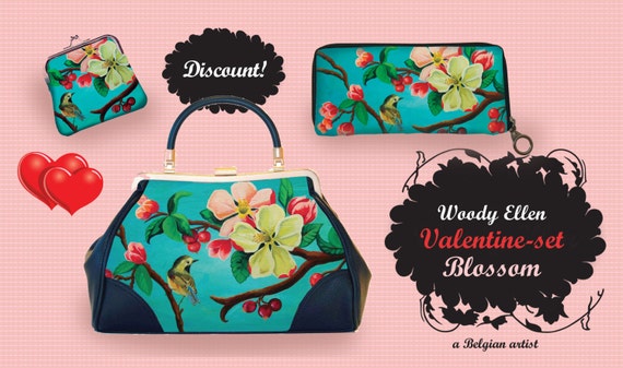 retro handbag set, vintage handbag set, Blossom, christmas, gifts, gifts for her, Woody Ellen handbag, christmas gifts, christmas gift ideas