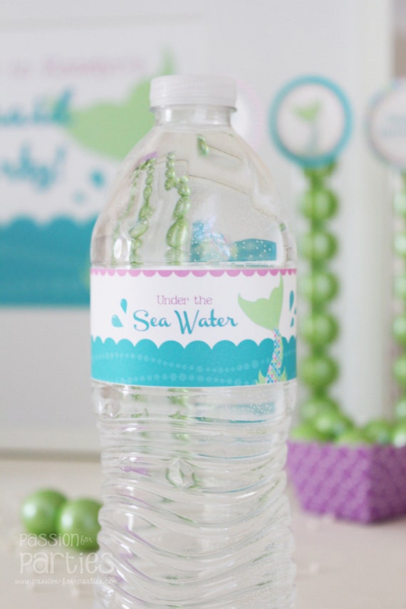 Mermaid Water Bottle Labels