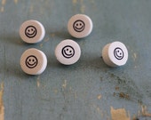 smiley face thumbtacks // happy face push pins // cute office supplies //black and white tacks //trendy pushpins //hipster home office decor