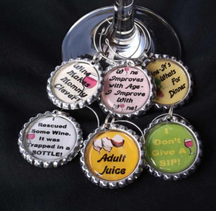 funny wine charms, funny drink charms, wine glass charms, funny wine