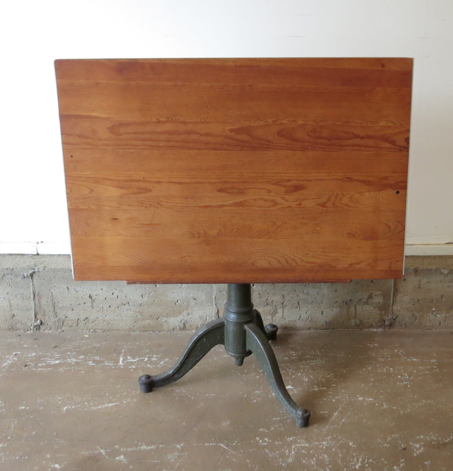 Reserved for Dina Vintage Cast Iron Pedestal Base drafting