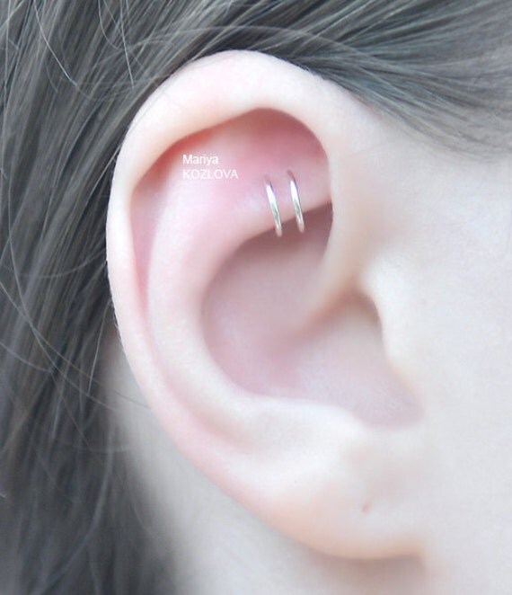 The Greatest Cartilage Ear Cuff Use in four positions! Ears and Nose Two Small Rings Cuff