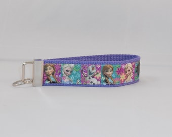 Keychain Wristlet Made With Frozen Inspired Ribbon