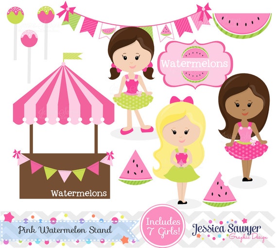 INSTANT DOWNLOAD, watermelon clipart, fruit clip art, for commercial use for personal and commercial Il_570xn