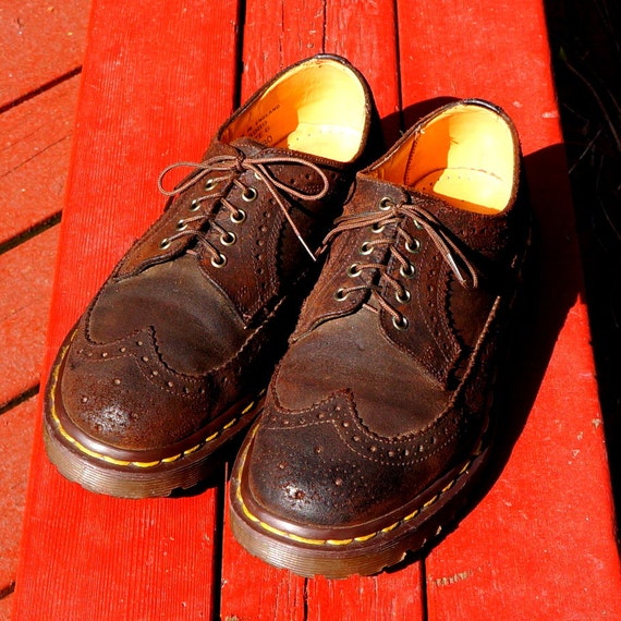 Brown Brogues Vintage 1980s Dr Martens Sueded by RenegadeRevival