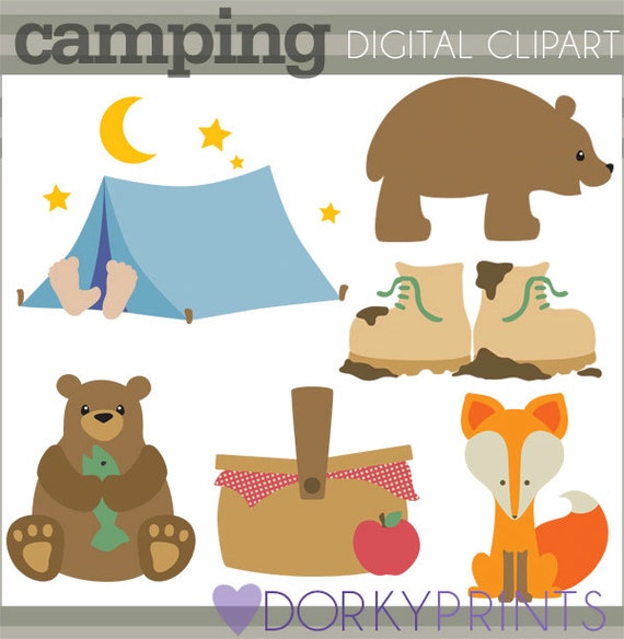 Camping Clipart Personal and Limited Commercial Use bear