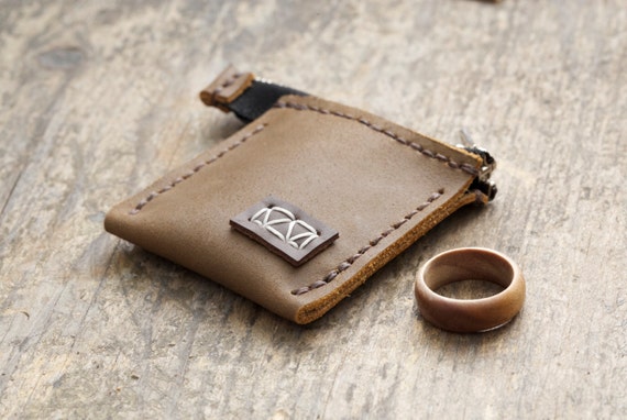 Leather Wedding Ring Pouch for Ring Bearers Wedding by Waskerd