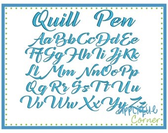 INSTANT DOWLOAD 2243 Quill Pen Font bx, dst and pes only digital design for embroidery machine by Applique Corner