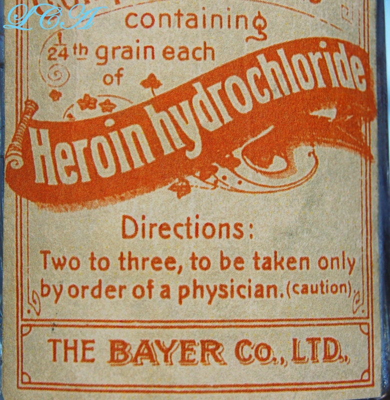 Antique BAYER Asprin Bottle HEROIN Tablets FULLY Embossed W/