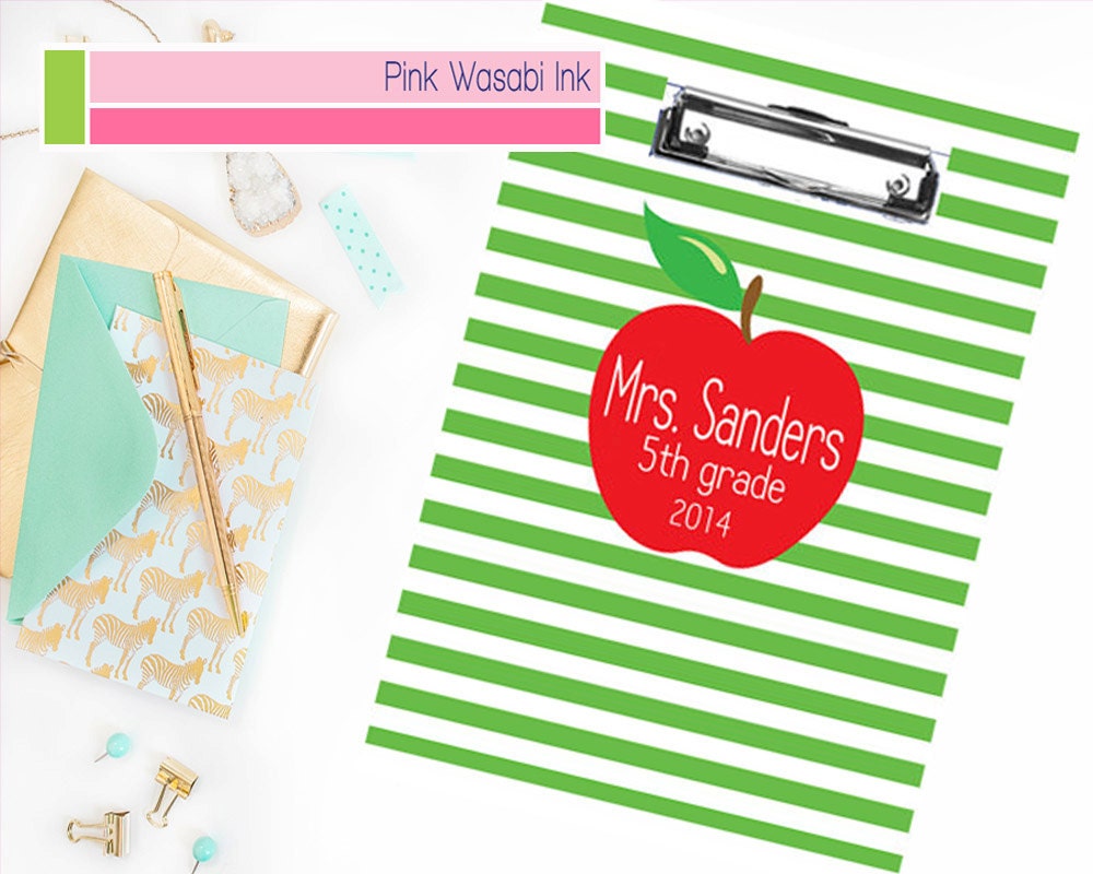 Teacher Clipboard Clipboard with Apple Personalized