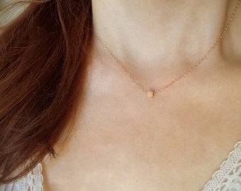 Dainty necklace, Small necklace, Delicate rose gold necklace, Tiny necklace, Stardust dot necklace