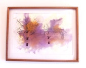 Purple Dragon original watercolor, spiritual art, home decor painting, wall decor, wall hanging, signed painting, framed artwork