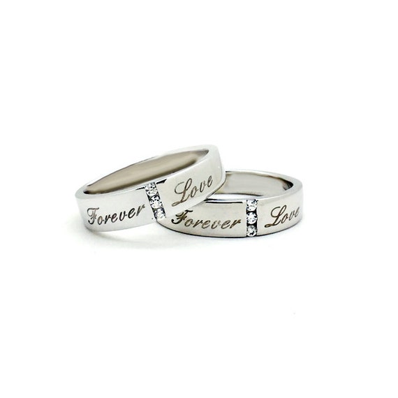 Personalized Matching Promise Rings Couples Wedding Bands for 2