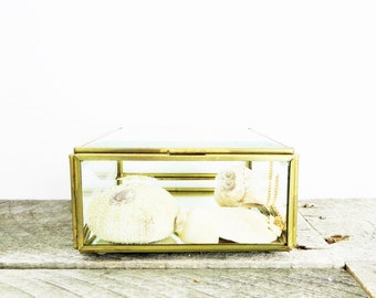 Glass Jewelry Box - Anniversary Gift - Vintage Glass Display Box - Gift for Bride