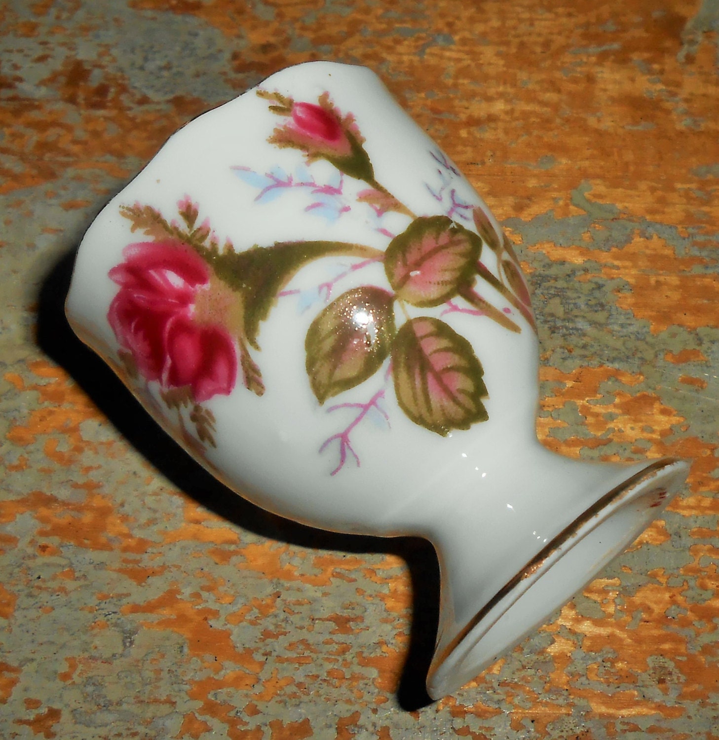 Vintage Egg Holder, Floral, Rose, Egg Cup Haute Juice