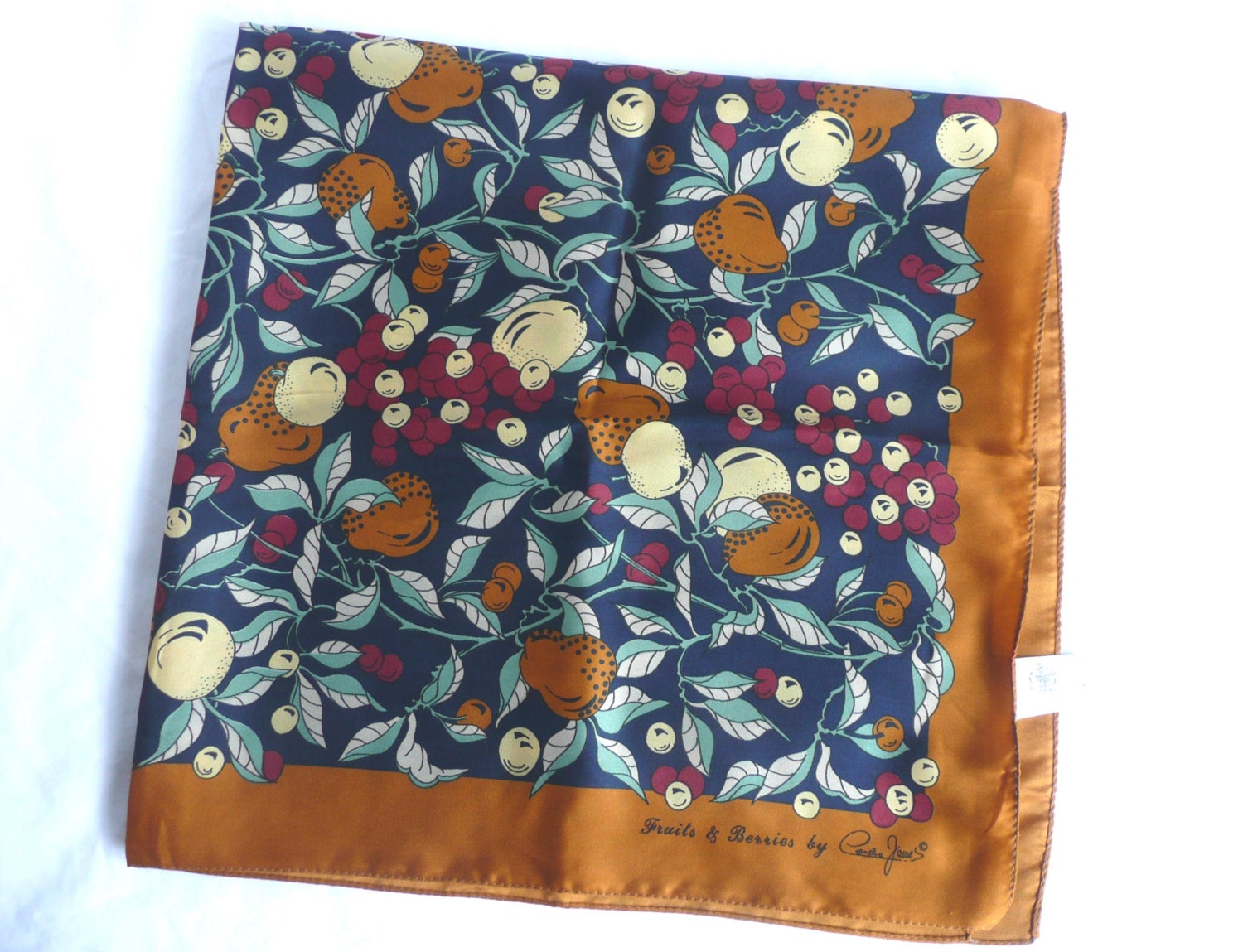 Vintage scarf Cornelia James vintage scarf fruits and berries scarf