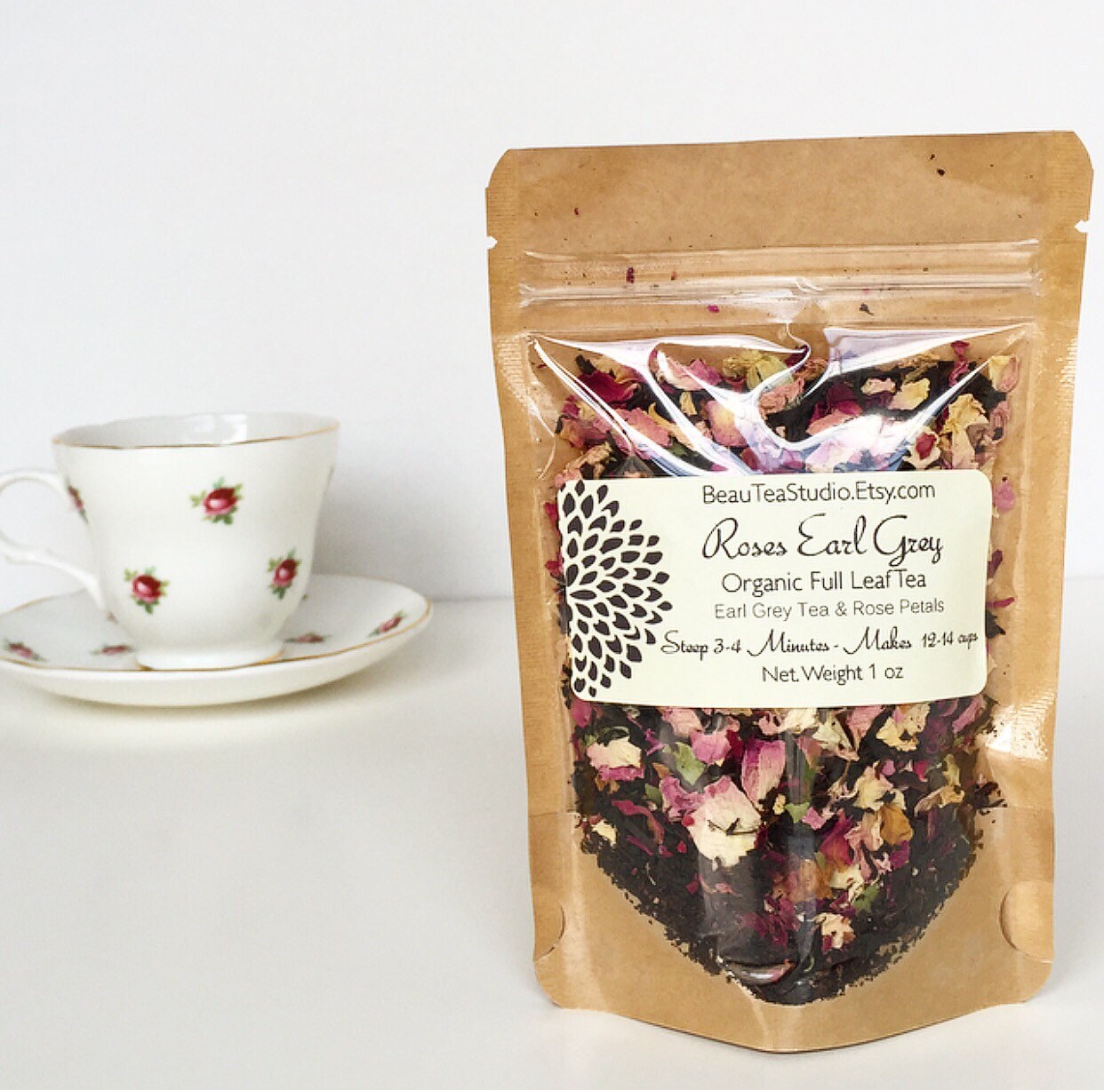 ROSES EARL GREY Organic Full Leaf Tea Black by BeauTeaStudio