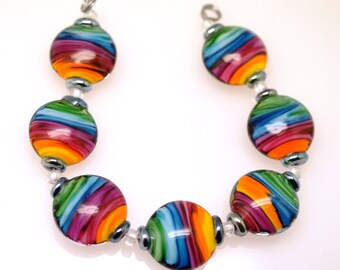 Pearly Karpel Lampwork Beads (7) SRA Made To Order Handmade