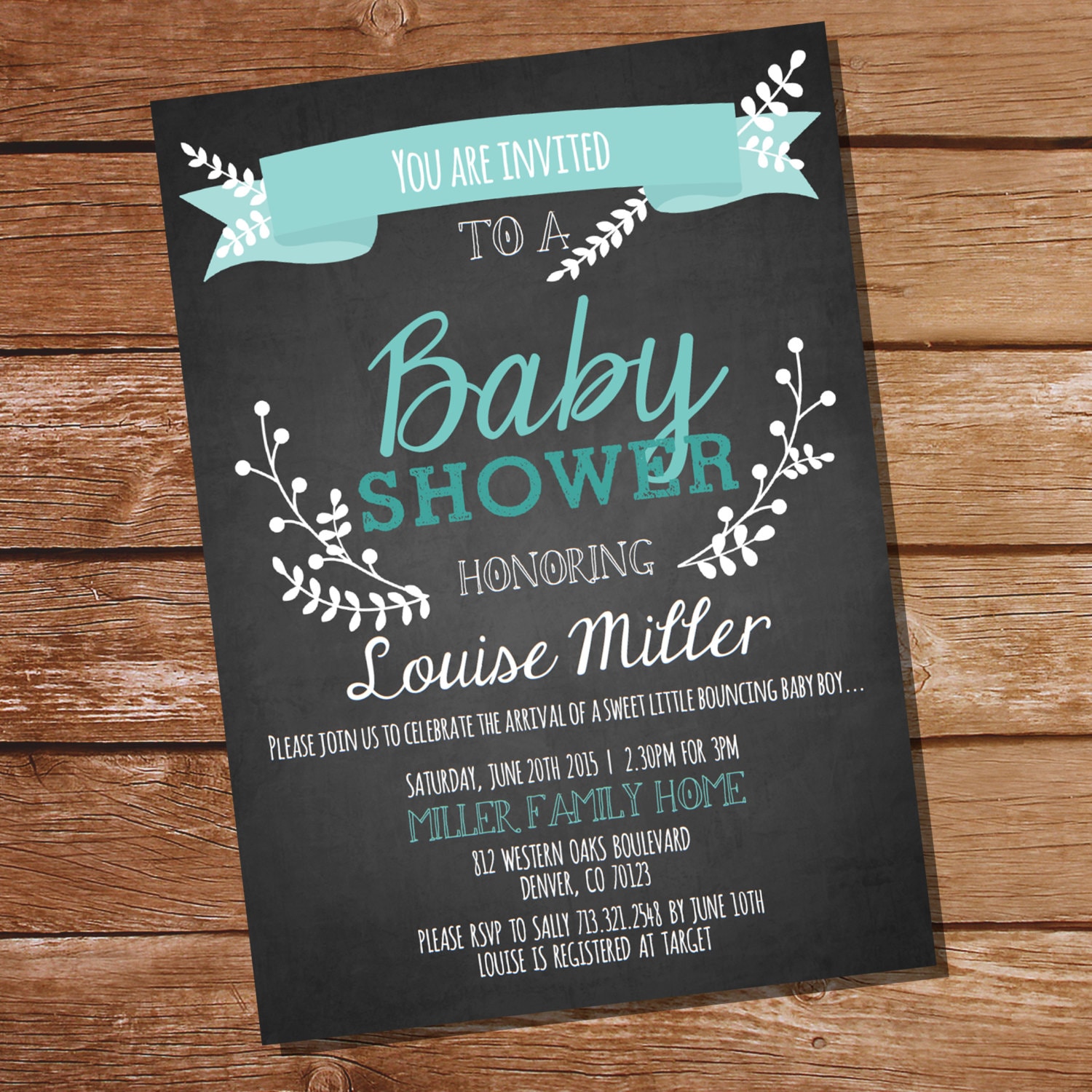 Chalkboard Baby Shower Invitation Templates 10