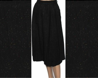 Vintage 1950s Skirt Designer Wiggle Hourgass Black Skirt Garden Party Rockabilly Mad Man Men Pinup Bombshell Wool Skirt