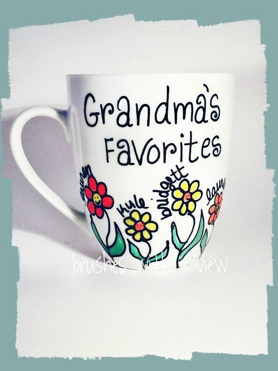 Grandma mug grandmas favorites personalized by Brusheswithaview