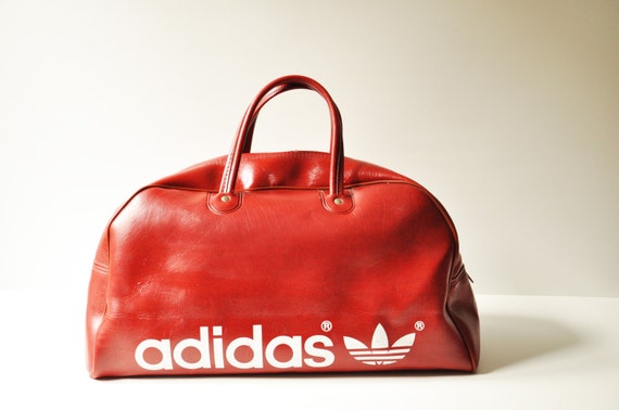 1970's Adidas Vinyl Gym Bag Duffle Bag Sports Bag