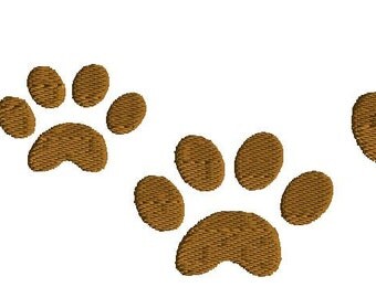 Embroidery, Paw Print Embroidery design, mini, 5 sizes, filled stitch, dog embroidery design, cat embroidery design, animal embroidery